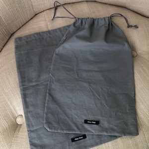 Set of two Miu Miu linen dust bags